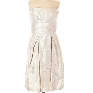 Max & Cleo Champagne Strapless Formal Dress - NEW